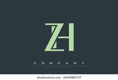 ZH Modern Initials Logo Design. Branding logo with stylized initials showcasing bold design and modern aesthetic. Ideal for professional business branding or creative projects focusing on minimalistic