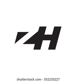 ZH negative space letter logo