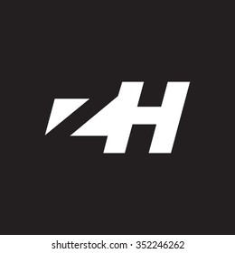 ZH negative space letter logo black background