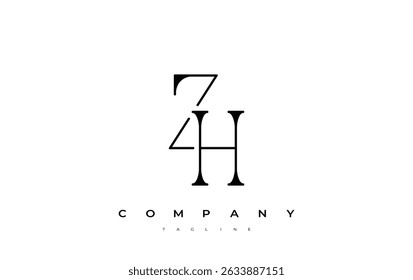 ZH Typography Logo Design. Stylish monogram design depiction featuring the letters Z and H combined in an artistic signature style, delivering a unique and creative visual representation.