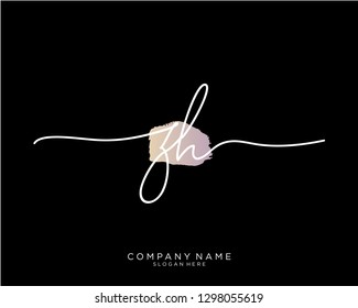 ZH Z H Initial handwriting logo template