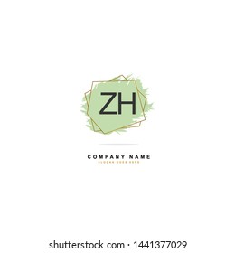 ZH Z H Initial logo Beauty template vector