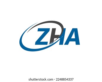 ZHA letter creative modern elegant swoosh logo design