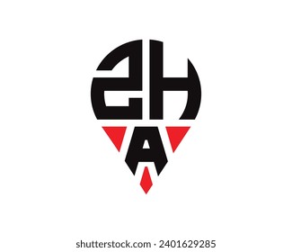 ZHA letter location shape logo design