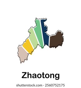 Zhaotong map. vector map of the China Country. Borders of for your infographic design template