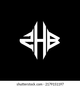 ZHB-Brief-Logo kreatives Design mit Vektorgrafik