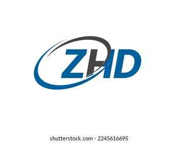 Letra ZHD diseño creativo elegante del logo de swoosh