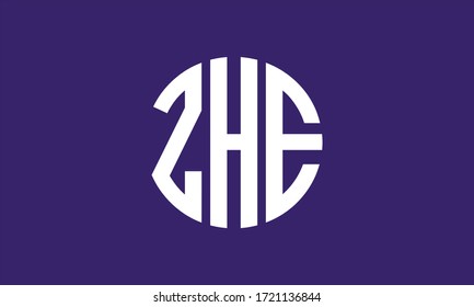 ZHECircle Emblem Abstract Monogram Letter Mark Vector Logo Template