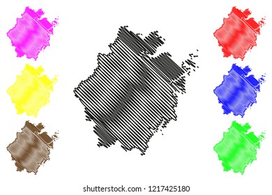 Zhejiang Province (Administrative divisions of China, China, People's Republic of China, PRC) map vector illustration, scribble sketch Chekiang map