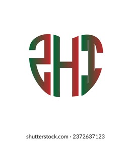 ZHI letter logo creative design. ZHI unique design.
