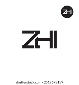 Design de Monograma de Letra de Logotipo ZHI