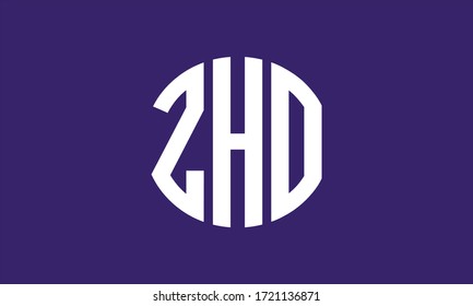 Plantilla de logotipo de marca de vectores de letra monograma abstracta ZHO Circle Emblem