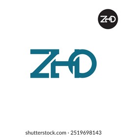 Diseño de monograma de letra de logotipo ZHO