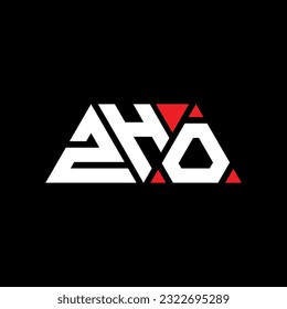 ZHO triangle letter logo design with triangle shape. ZHO triangle logo design monogram. ZHO triangle vector logo template with red color. ZHO triangular logo Simple, Elegant, and Luxurious design.