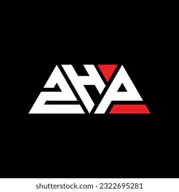 ZHP triangle letter logo design with triangle shape. ZHP triangle logo design monogram. ZHP triangle vector logo template with red color. ZHP triangular logo Simple, Elegant, and Luxurious design.