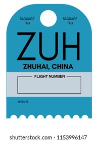 Zhuhai China Airport Luggage Tag