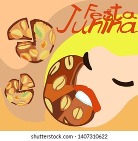 Zhunina Festival in Brazil. Delicacy with nuts