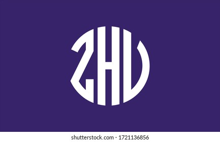 Plantilla de logotipo de marca vectorial de letra monograma abstracta ZHV