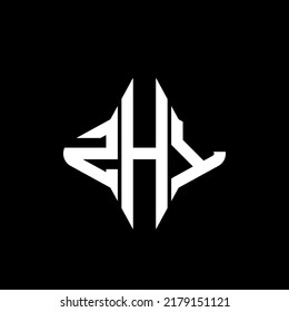 ZHY letter logo creative design with vector graphic