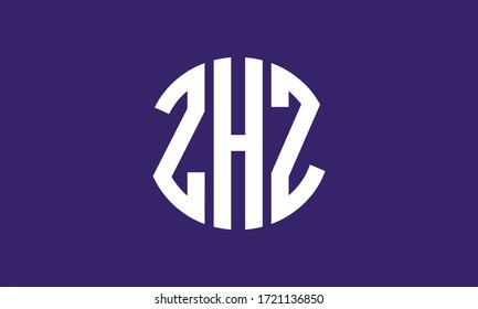 Plantilla de logotipo de marca vectorial de letra monográfica circular ZHZ