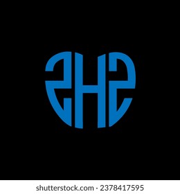 Diseño creativo del logo de la carta ZHZ. Diseño único ZHZ.
