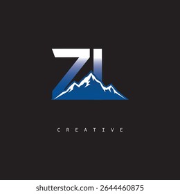 ZI Creative Mountain Logo Bold Gradient Letter mark Branding Design for Business Outdoor Brands