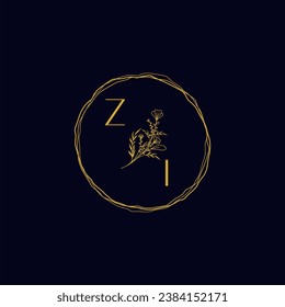 ZI elegant wedding initial logo in high quality professional design that will print well across any print media