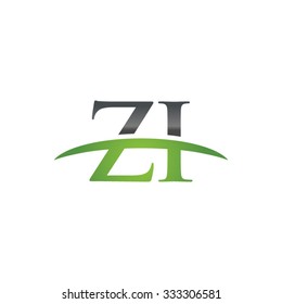 ZI initial company green swoosh logo
