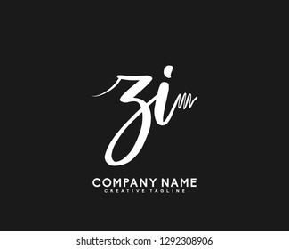 ZI Initial Handwriting Logo Template Vector