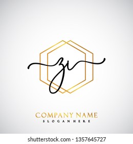 ZI Initial Handwriting logo template vector