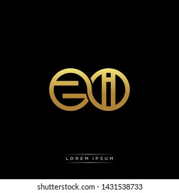 ZI initial letter linked circle capital monogram logo modern template