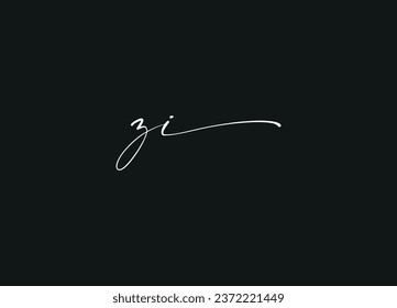 ZI  initial letter logo design and handwriting logo