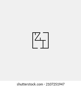 ZI initial logo in line concept in high quality professional design that will be best for companies