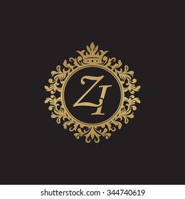 ZI initial luxury ornament monogram logo