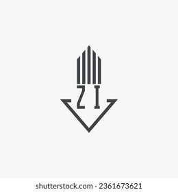 ZI initials Real Estate Logo stock illustration. Logo vector