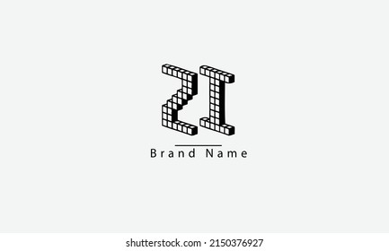 ZI IZ Z I abstract vector logo monogram template
