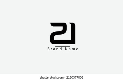 Plantilla de monograma del logotipo del vector abstracto ZI IZ Z I