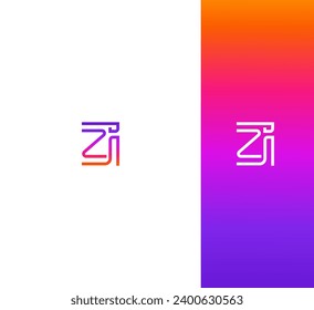 ZI, IZ,  ZJ, JZ letter logo design template elements. Modern abstract digital alphabet letter logo. Vector illustration. New Modern logo.