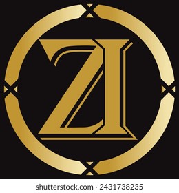 ZI letter branding logo design with a leaf.And your best choice.
