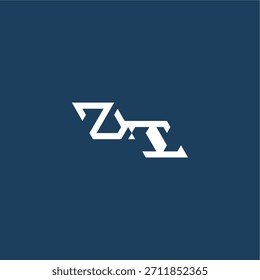 ZI letter initial esport concept design minimalist techno style monogram modern logo