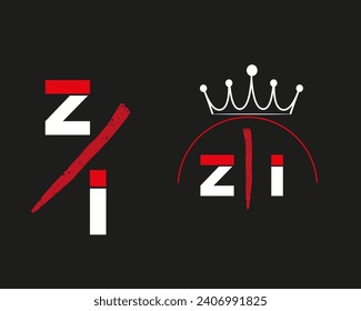 Ilustración de vectores de plantilla de diseño de logotipo inicial de carta zi en 2024