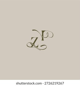 Letra de ZI inicial en el logotipo de lujo del monograma de la boda del diseño elegante femenino del concepto del logotipo