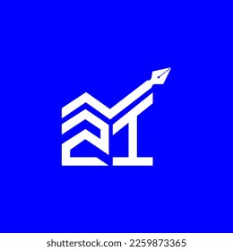 ZI-Brief-Logo kreatives Design mit Vektorgrafik, ZI einfaches und modernes Logo.