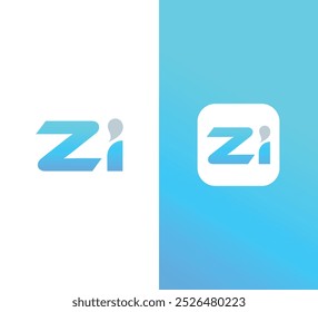 Zi letter logo design vector