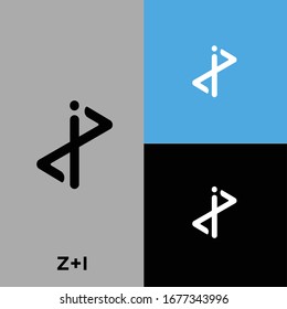Z+I Letter Logo Design, Z Letter Logo, I Letter Logo