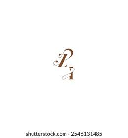 ZI carta casamento logotipo conceito elegante curva monograma negrito e linha de cabelo inicial