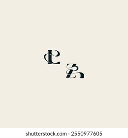 Letra ZI monograma de casamento elegante logotipo de curva elegante negrito e linha de cabelo inicial