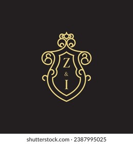ZI line vintage initial logo in high quality professional design that will print well across any print media