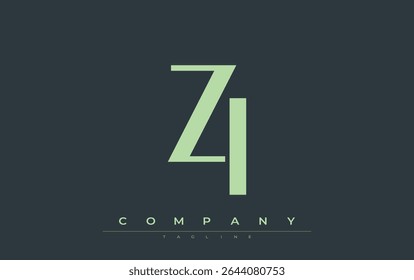 ZI Modern Initials Logo Design. Branding logo with stylized initials showcasing bold design and modern aesthetic. Ideal for professional business branding or creative projects focusing on minimalistic