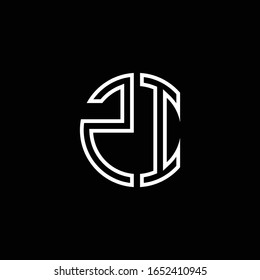 ZI-Mono-Logo-Kreis Bänder-Design-Vorlage